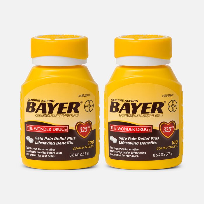 Genuine Bayer Aspirin, 325 mg Tablets, 100 ct. (2-Pack), , large