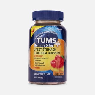 TUMS+ Upset Stomach & Nausea Support Gummy Bites, Ginger Berry, 45 ct., , large