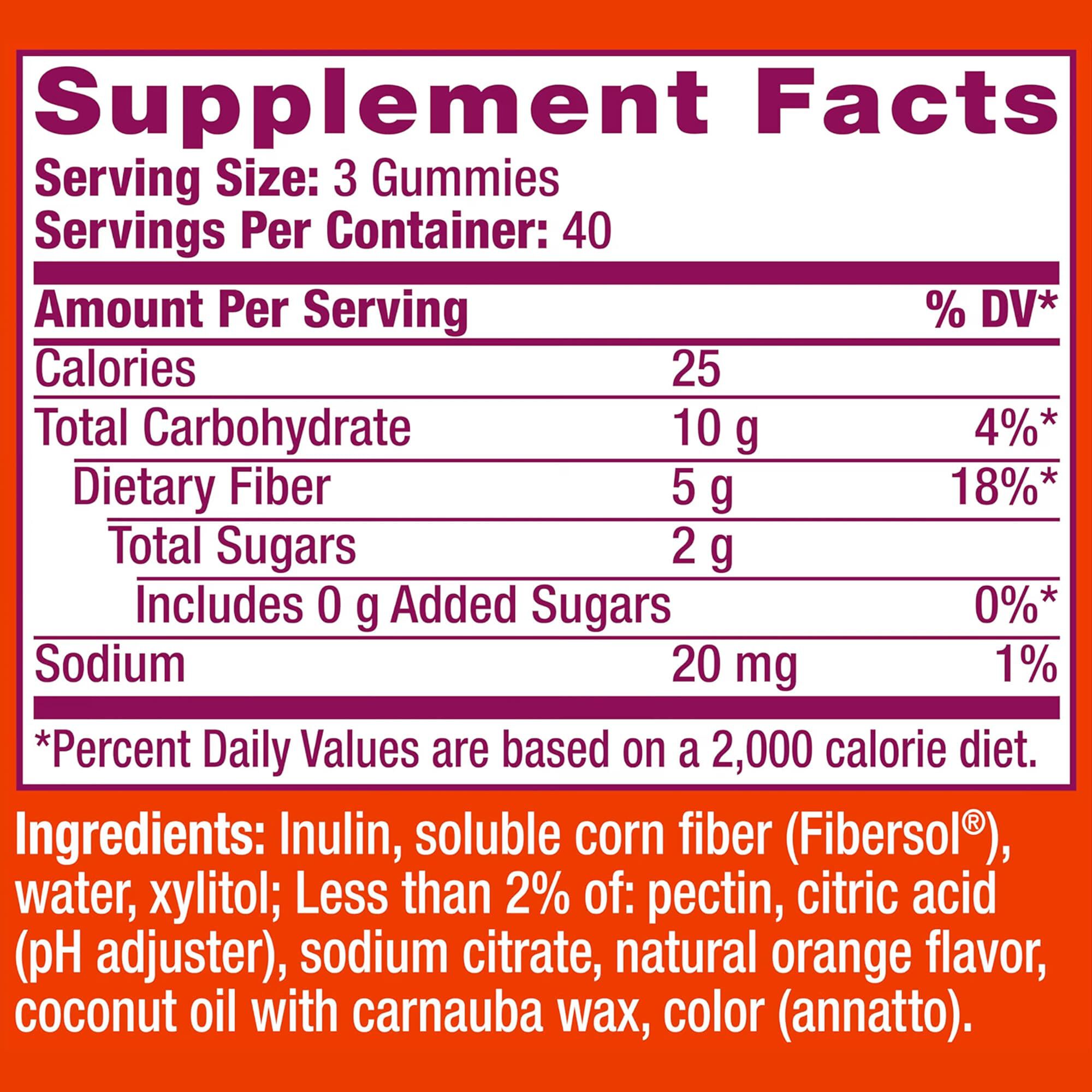 Metamucil Fiber Gummies, No Sugar Added, Orange,  72 ct. (2-Pack), , large
