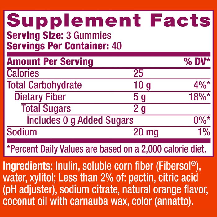 Metamucil Fiber Gummies, No Sugar Added, Orange, 72 ct. (2-Pack), , large