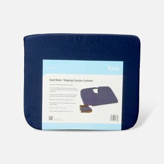 Foam Seat Cushion for Coccyx Support, 18 x 14 x 1.5 to 3", Navy, , large