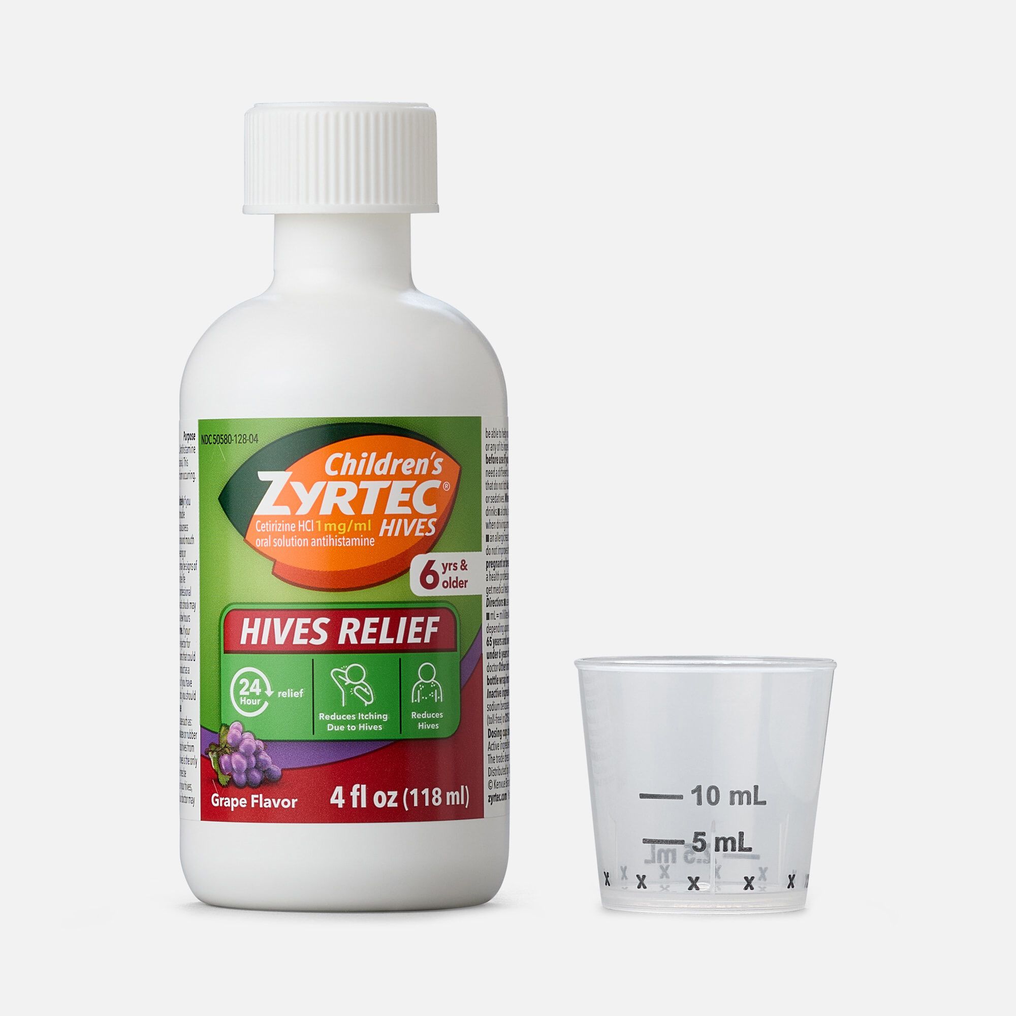 Children's Zyrtec Hives Relief Dye-Free, Sugar-Free Liquid,  4 fl oz., Grape, , large