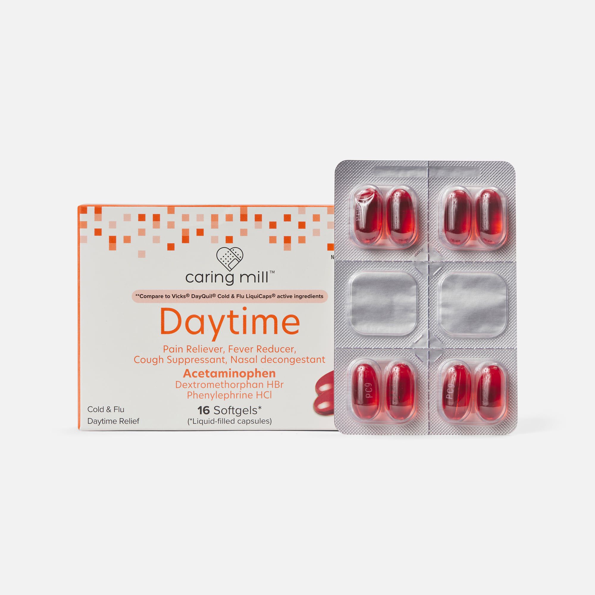 Caring Mill™ Daytime Cold & Flu Relief Soft Gels, 16 ct., , large