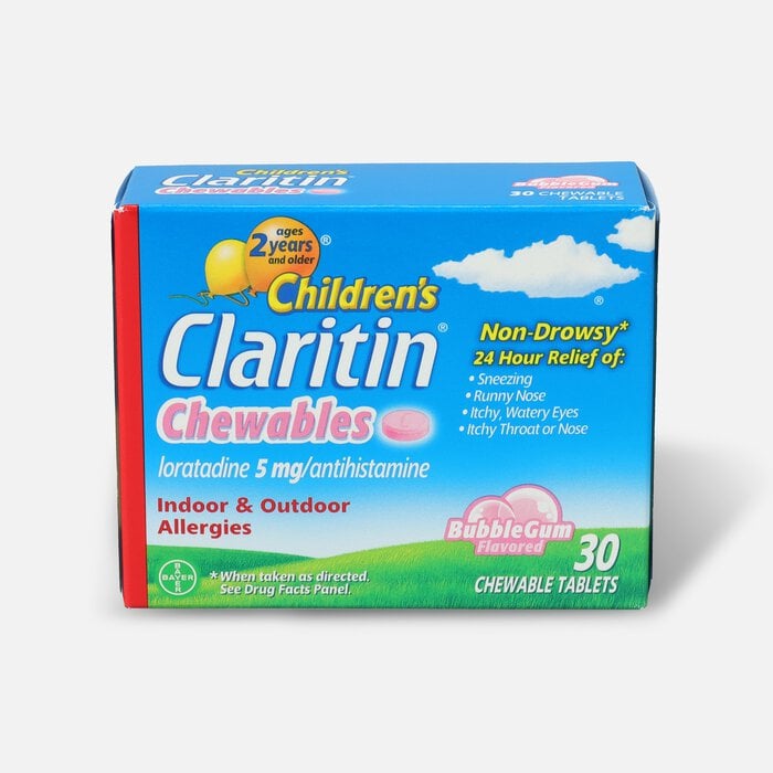 Claritin Children's Allergy Relief Chewable Tablets, Bubblegum, 30 ct., , large