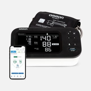 Omron 10-Series Upper Arm Blood Pressure Monitor, Connected, with AC Adapter, , large