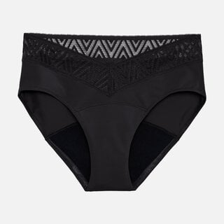 Thinx Comfort Stretch Hiphugger Period Underwear, Black, , large