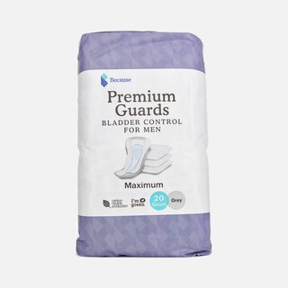 Because Premium Guards Bladder Control for Men, Maximum Absorbency, 20 ct., , large