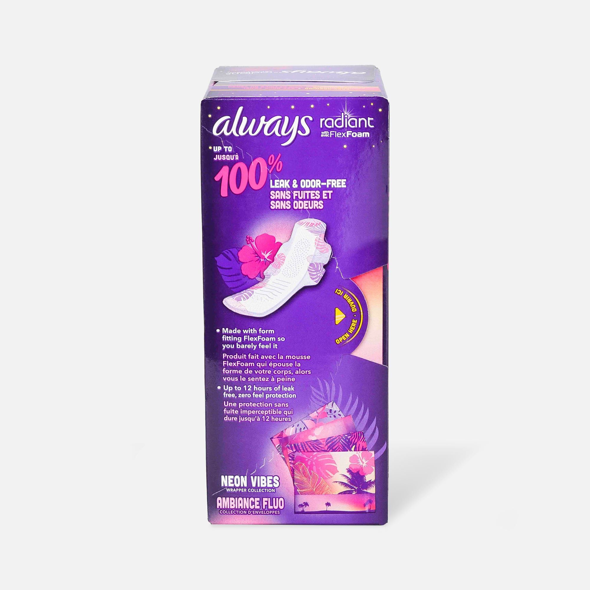 Always Radiant FlexFoam Pads with Wings, Scented, , large