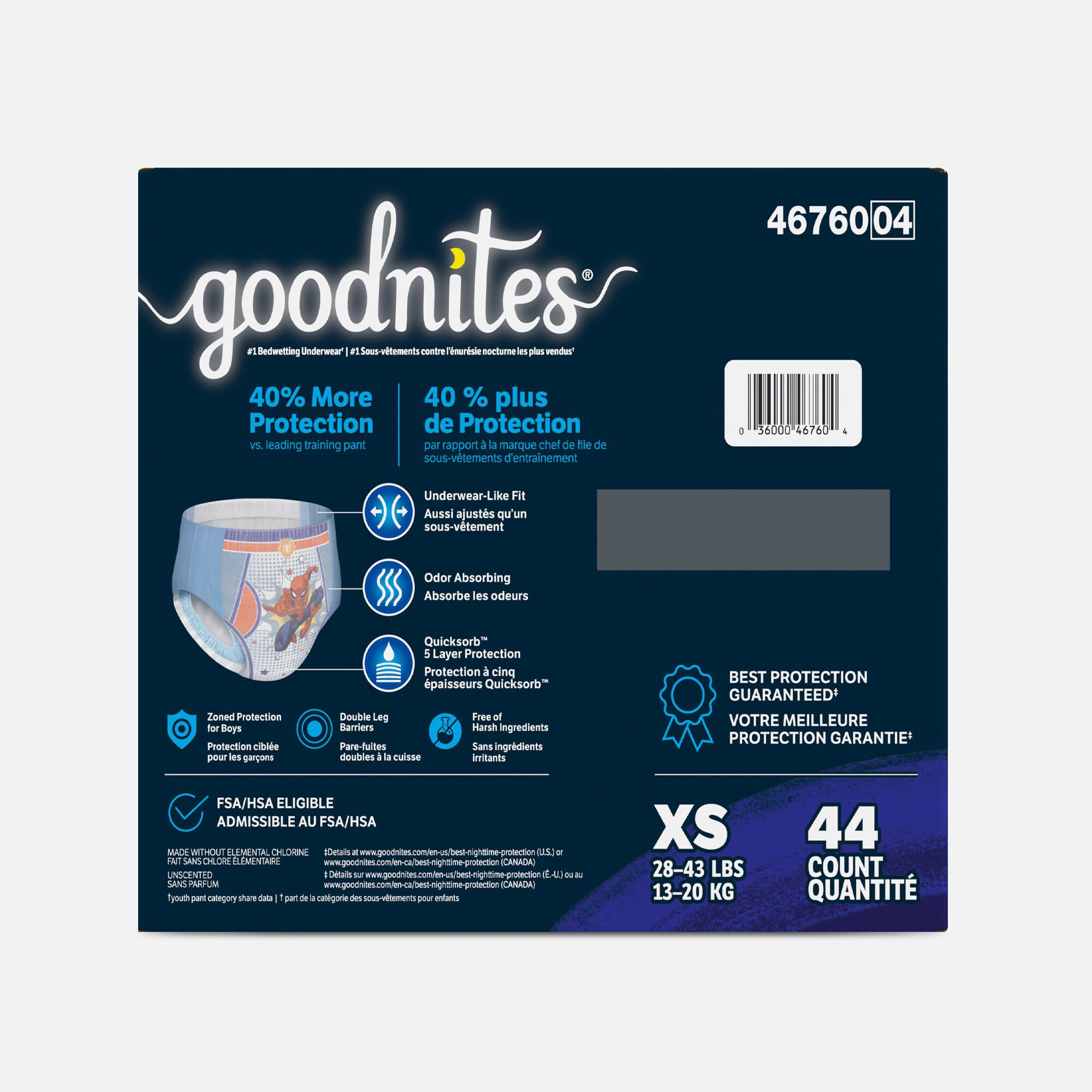 Goodnites Boys' Nighttime Bedwetting Underwear, 44 ct., , large
