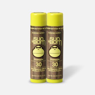 Sun Bum Lip Balm, SPF 30, Pineapple, .15 oz. (2-Pack), , large