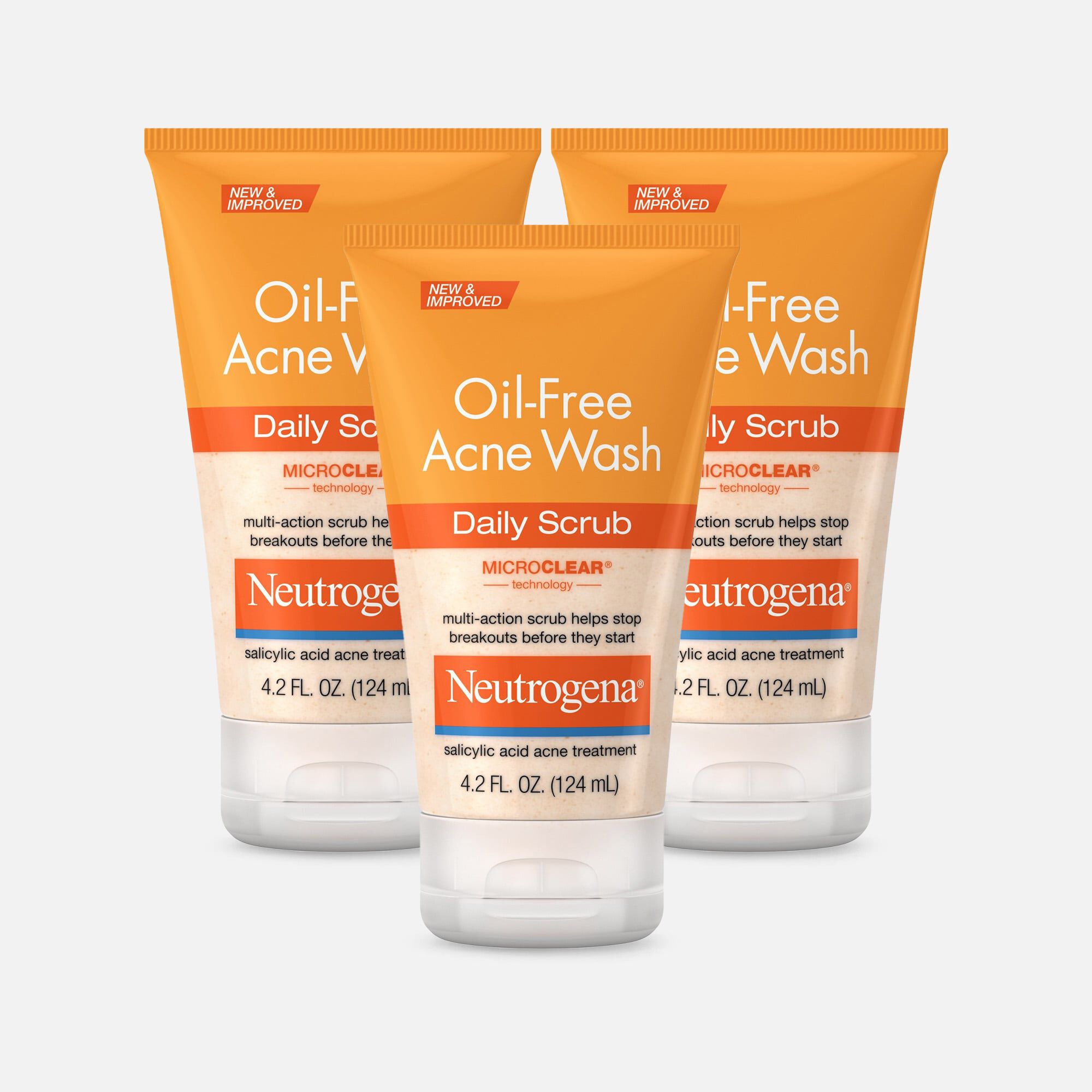 Neutrogena Oil-Free Acne Daily Face Scrub, 4.2 oz. (3-Pack)