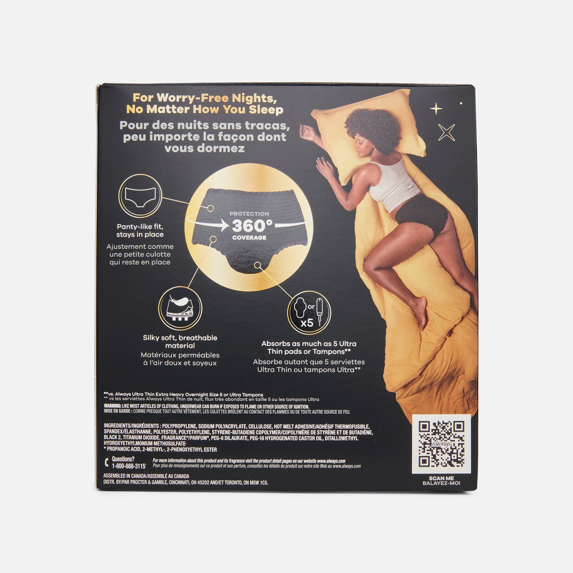 Always ZZZ Overnight Disposable Period Underwear, 7 ct., , large