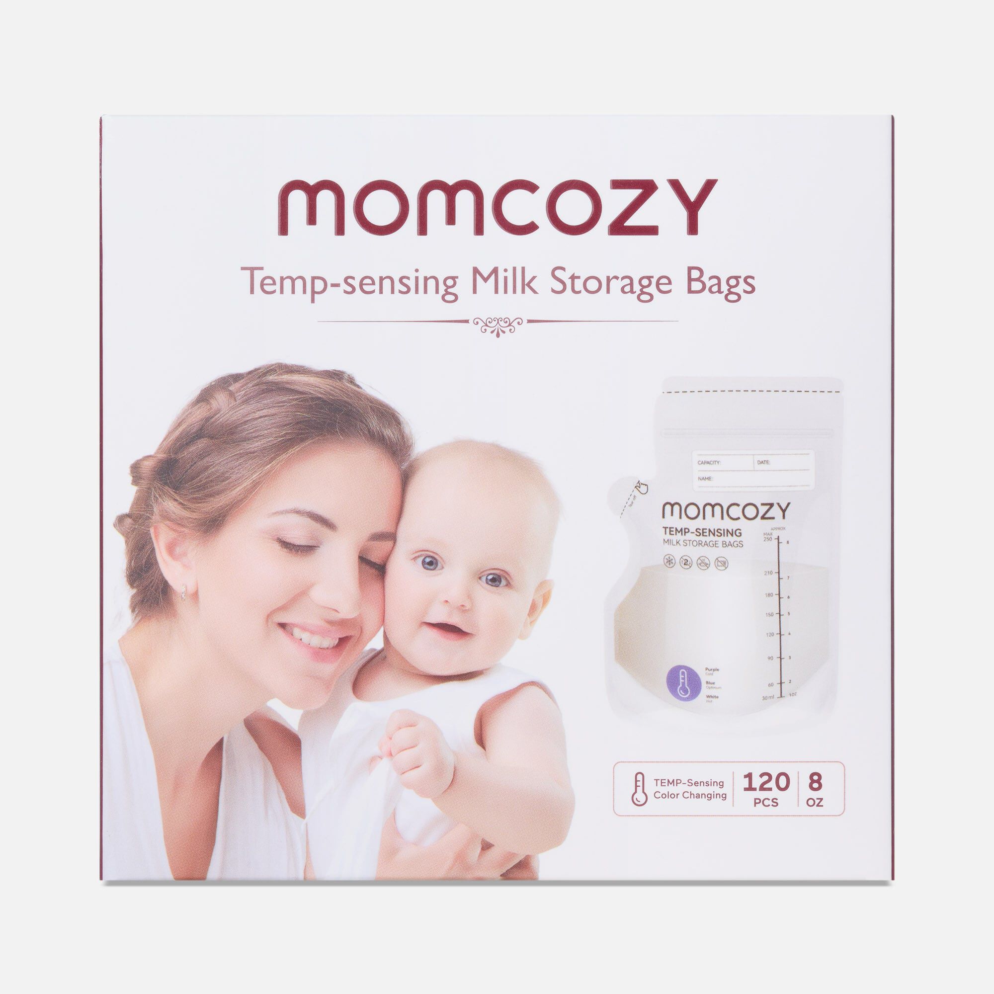 Momcozy Temp-Sensing Breastmilk Storage Bags, 120 ct.
