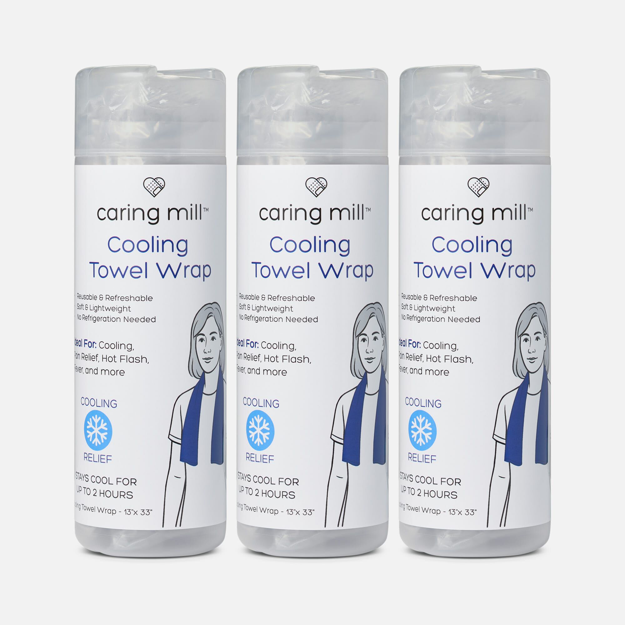 Caring Mill™ Pain Relief and Hot Flash Relief Cooling Towel (3 pack)