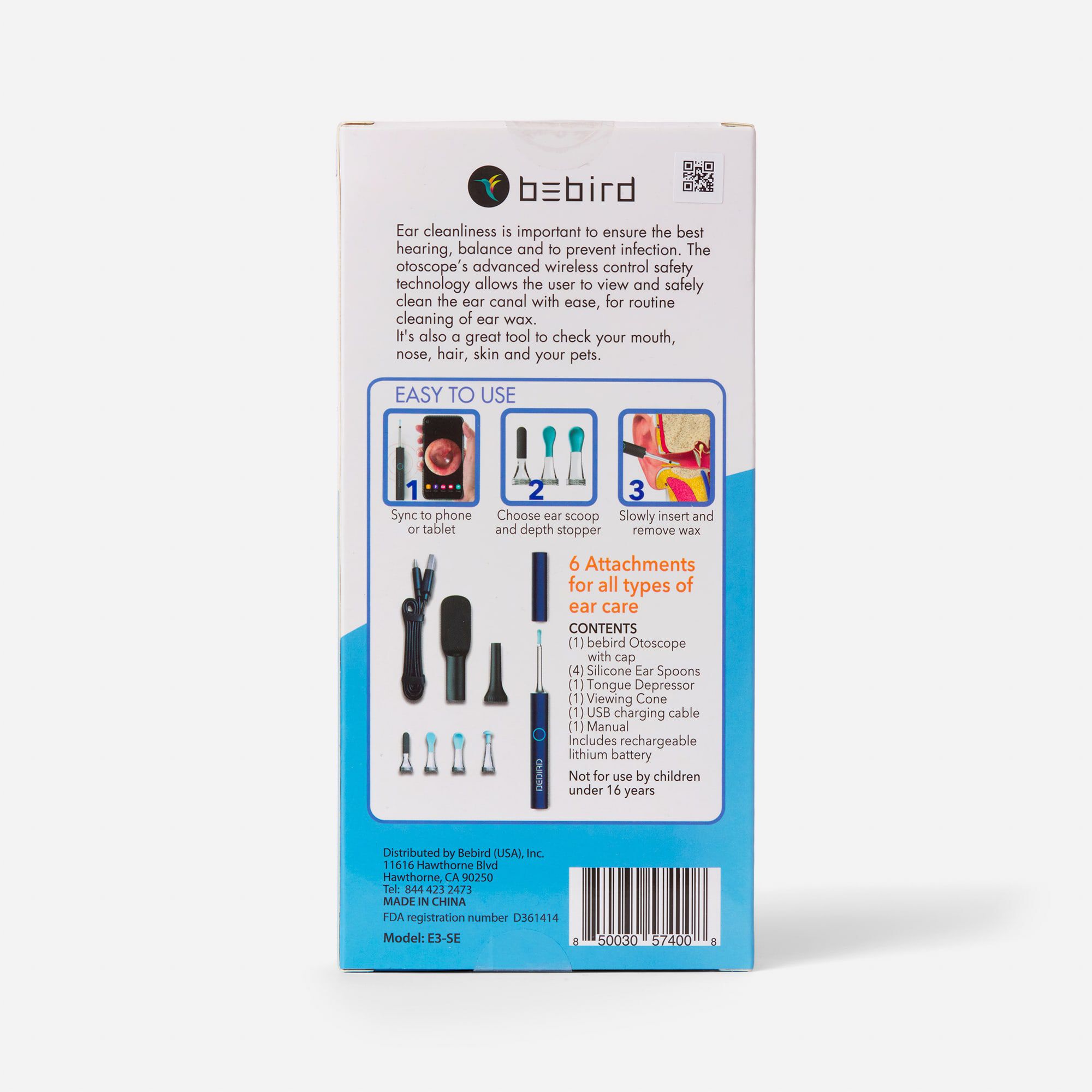 BeBird Wireless Visual Ear Cleaner, Model E3-SE, , large