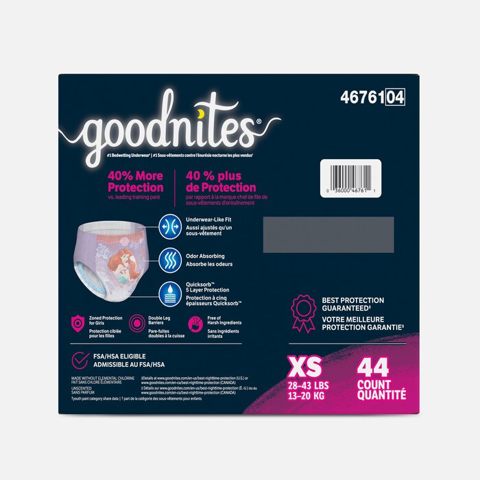 Goodnites Girls’ Nighttime Bedwetting Underwear, , large