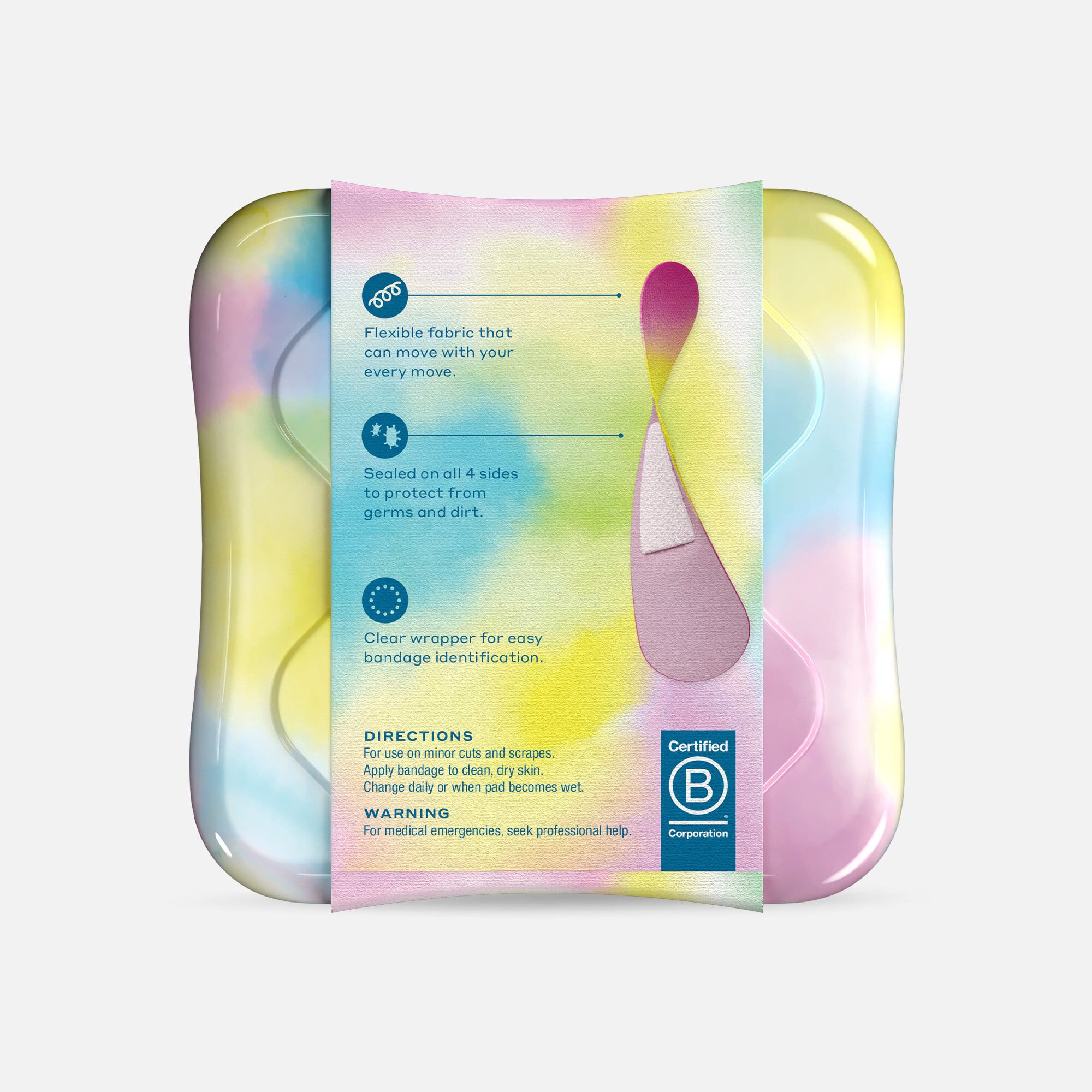 Welly Bravery Badges Colorwash Assorted Flex Fabric Bandages - 48 ct., , large