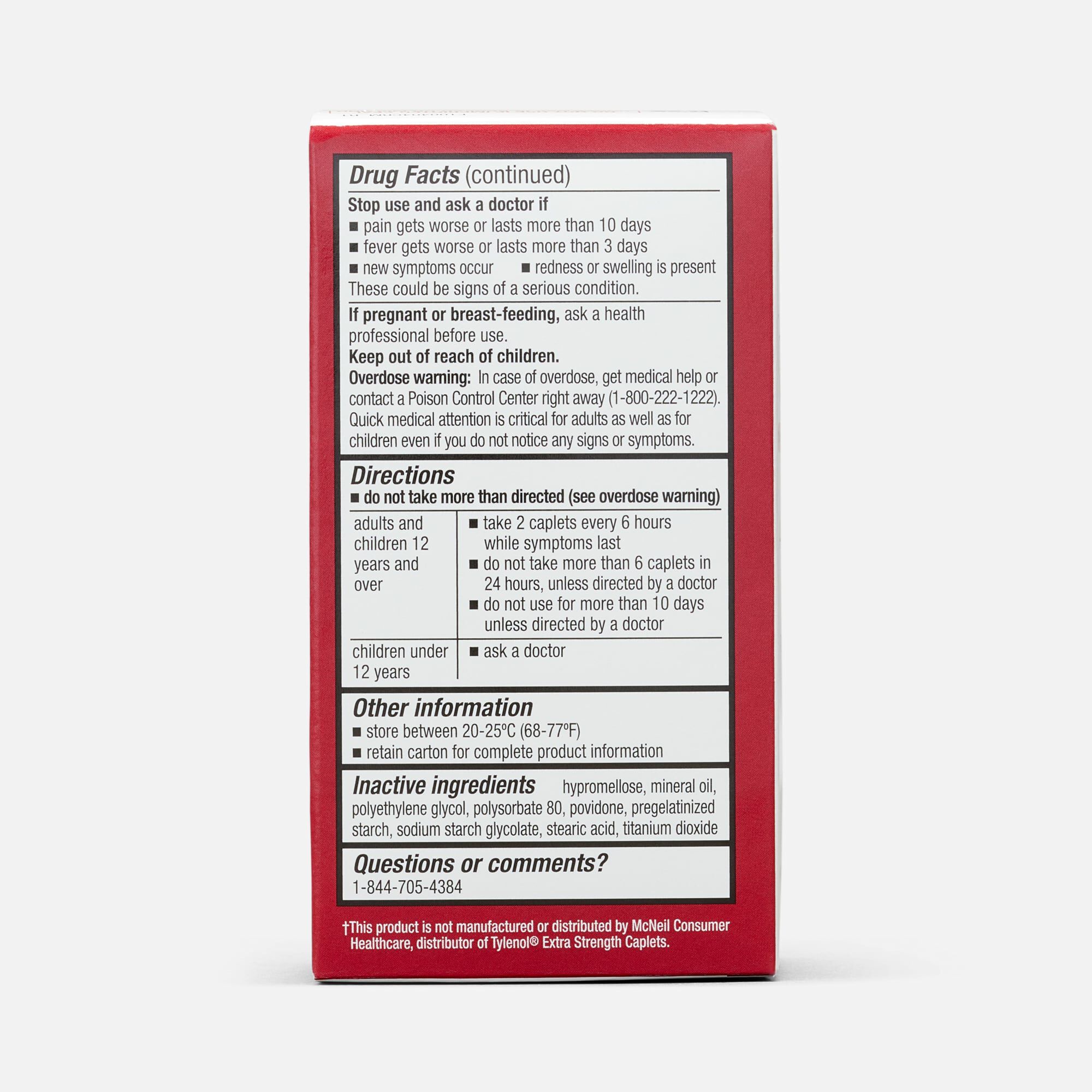 Caring Mill™ Acetaminophen Adult Pain Reliever/Fever Reducer Extra Strength Caplets, , large