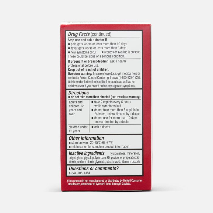 Caring Mill™ Acetaminophen Adult Pain Reliever/Fever Reducer Extra Strength Caplets, , large