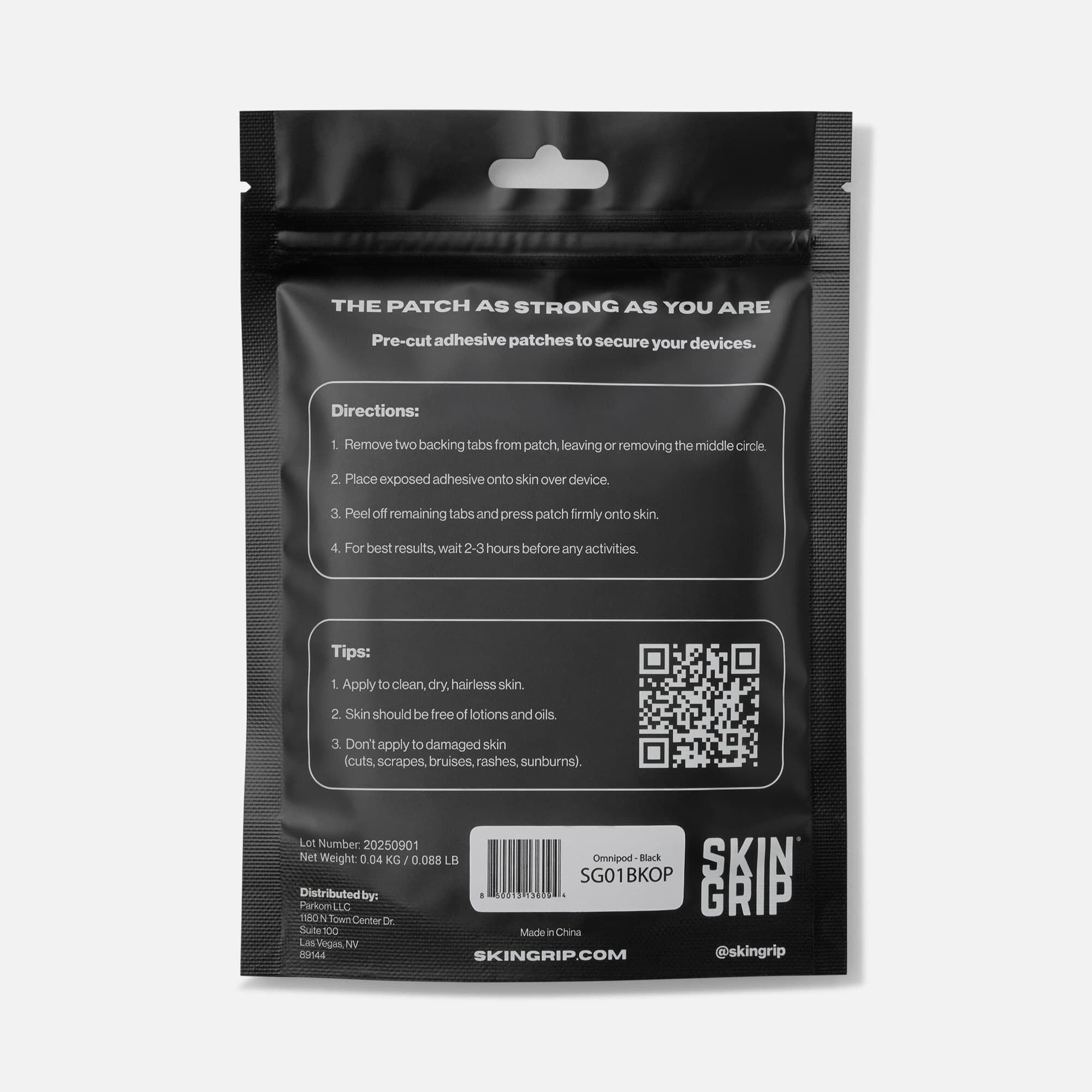 Skin Grip® Omnipod® Adhesive Patches, Black, 20 ct., , large
