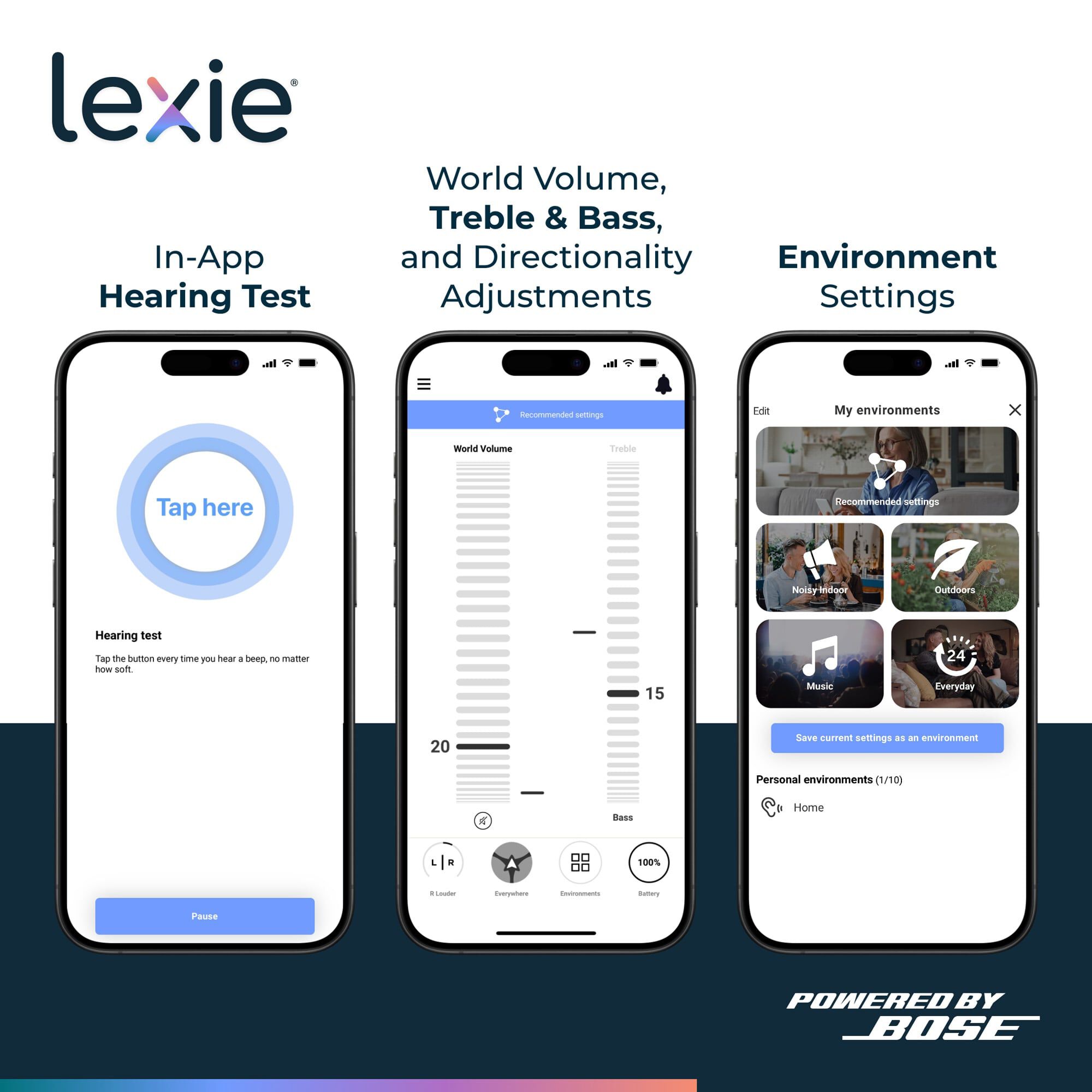 Lexie B2 Plus Self-Fitting OTC Hearing Aids Powered by Bose, , large