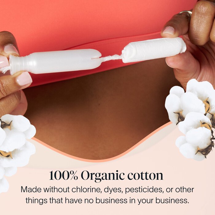 Cora Organic Cotton Applicator Tampons, , large