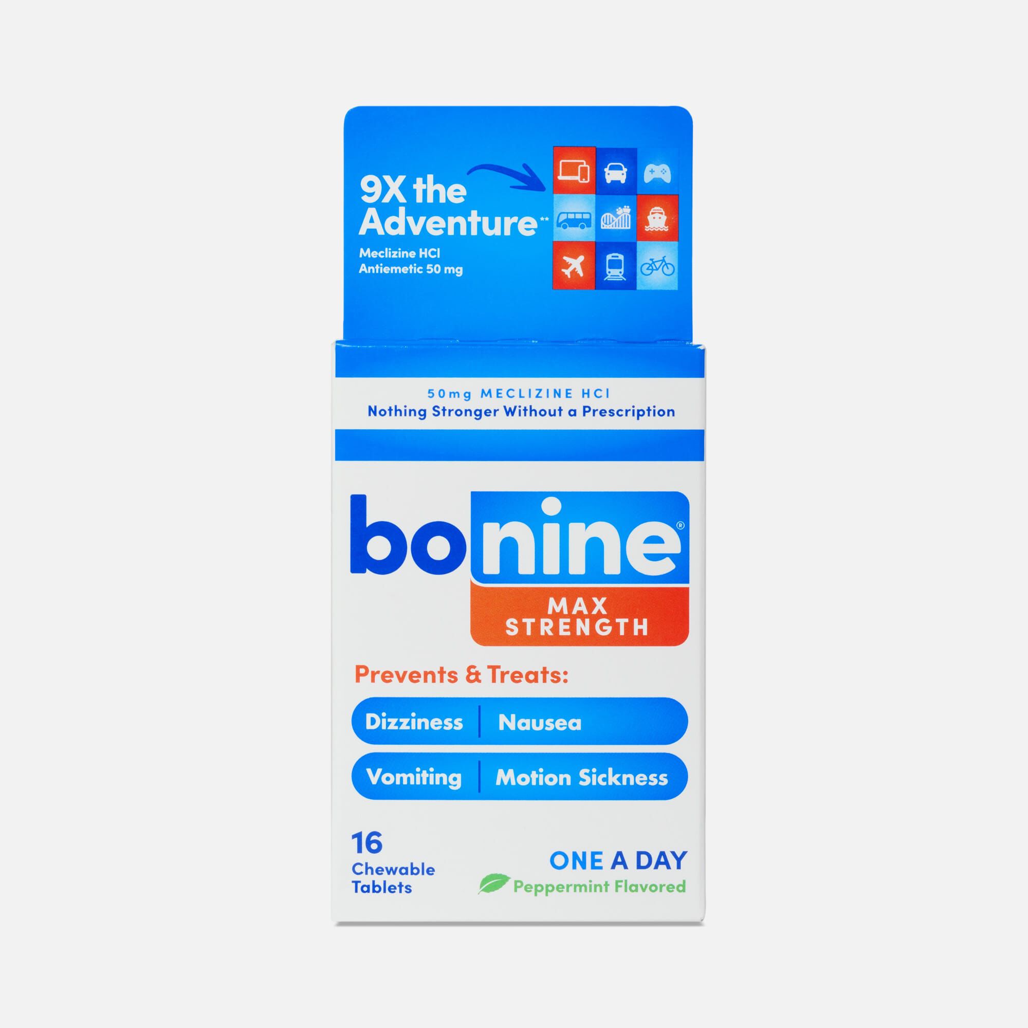Bonine® MAX Motion Sickness Relief Chewable Tablets, Peppermint, 16 ct.