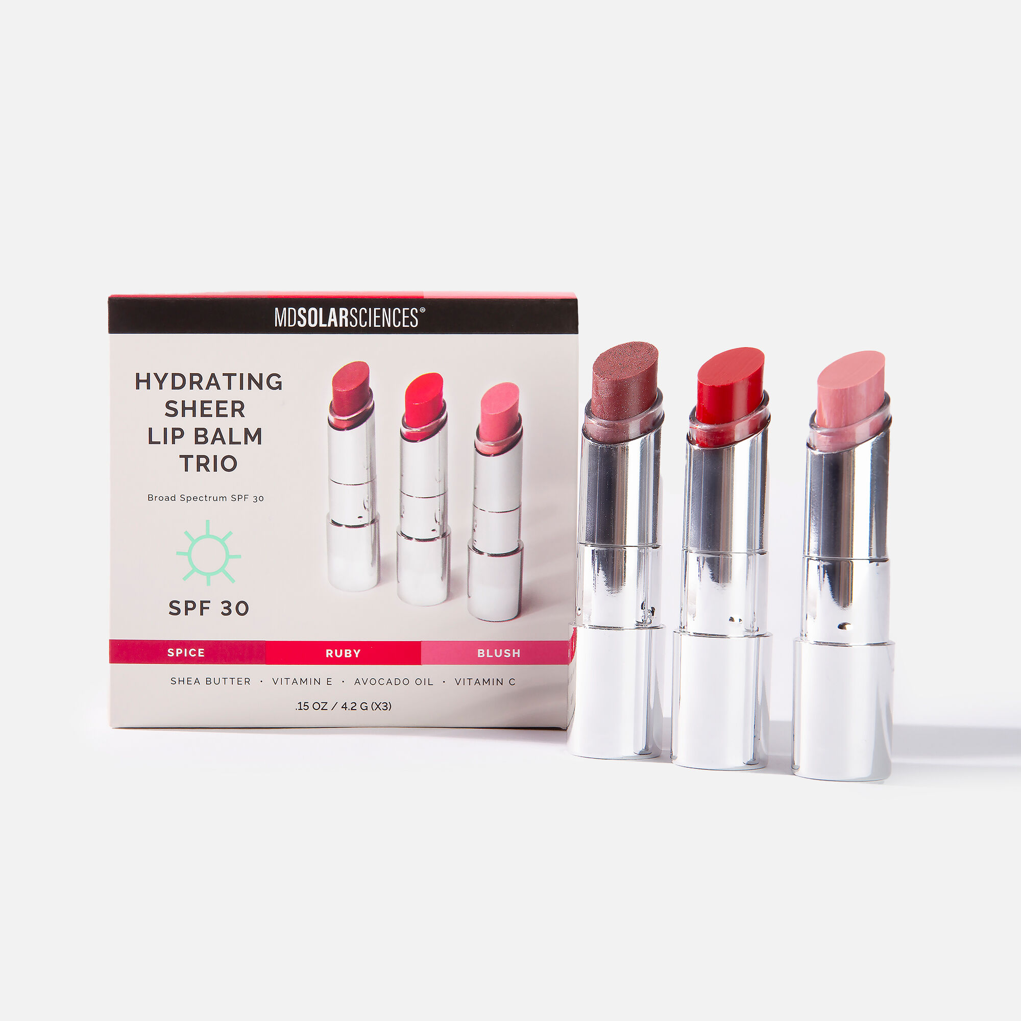 MDSolarSciences Hydrating Sheer Lip Balm Trio, Vivids, SPF 30