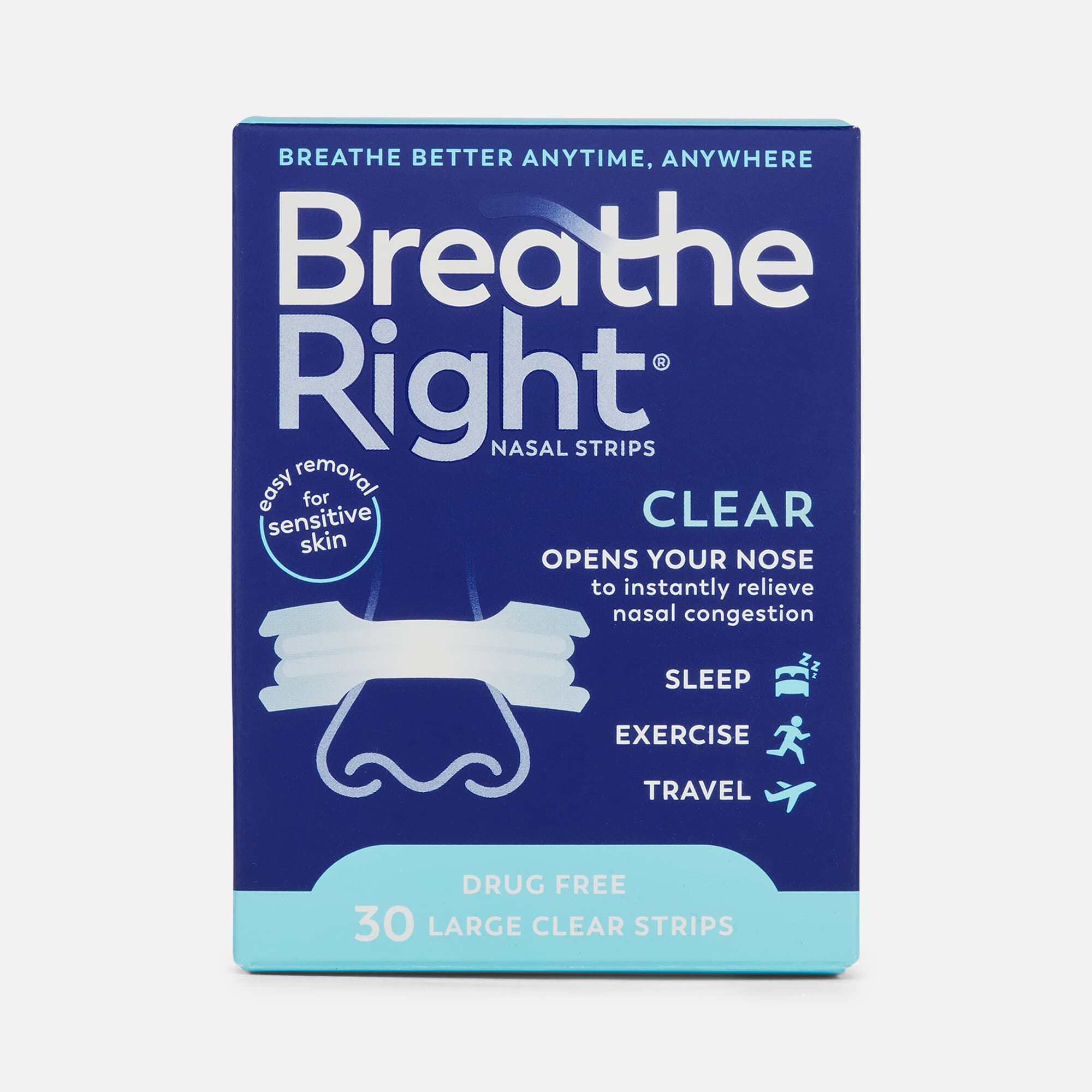 Breathe Right, Clear Strips, Large, 30 ct.