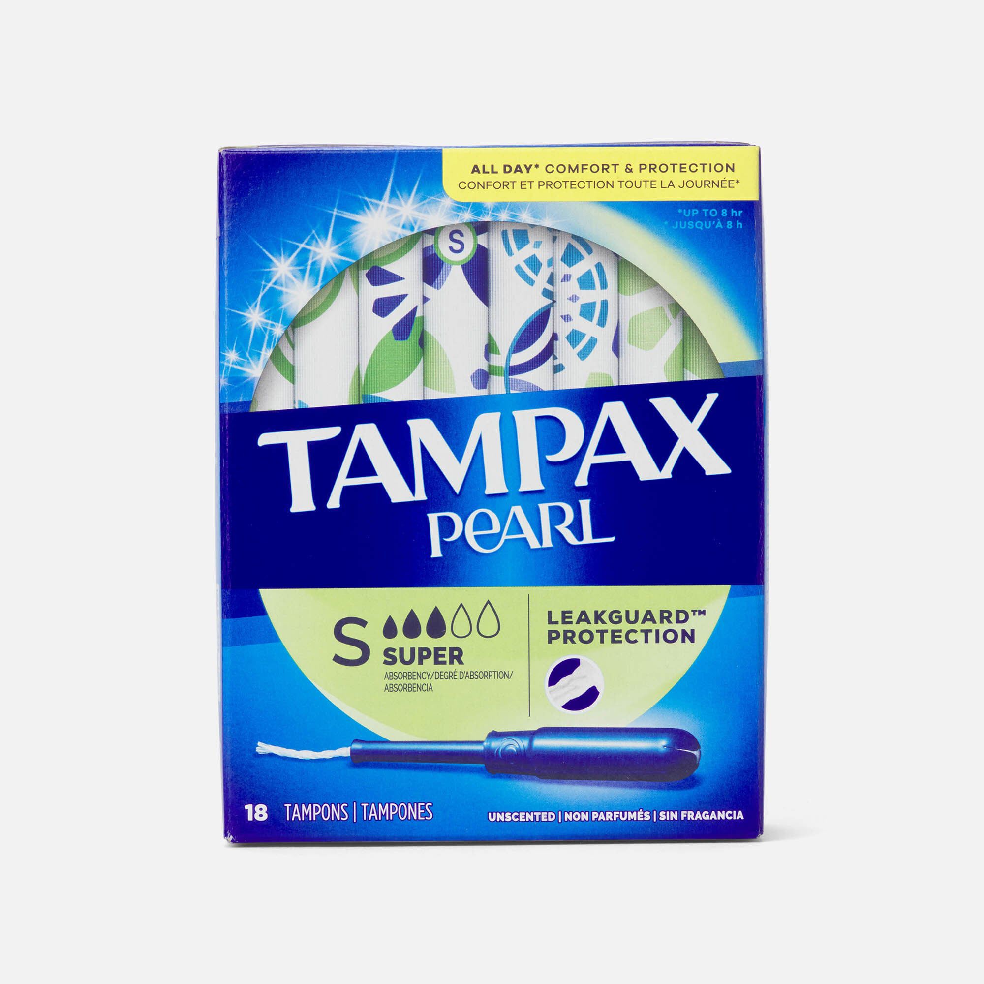Tampax Pearl Tampons, Super Absorbency, 18 ct., , large
