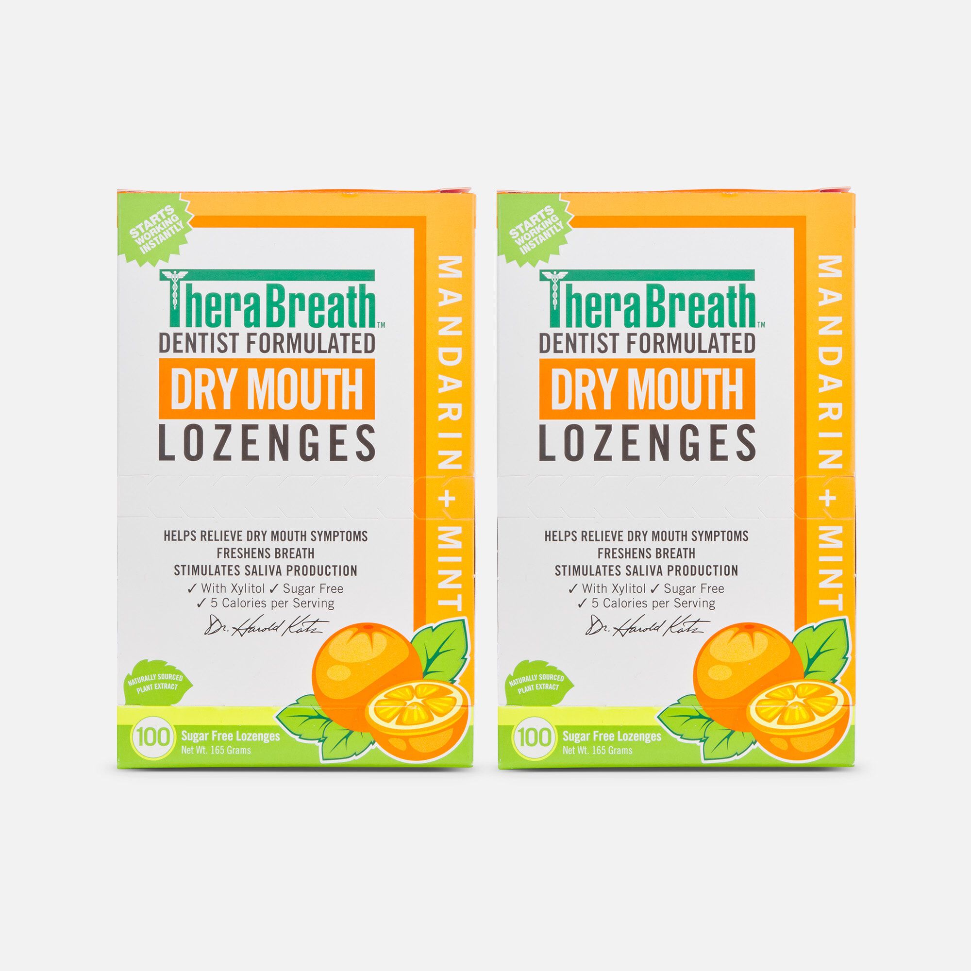 TheraBreath Dry Mouth Lozenges, Mandarin Mint, 100 ct. (2-Pack)