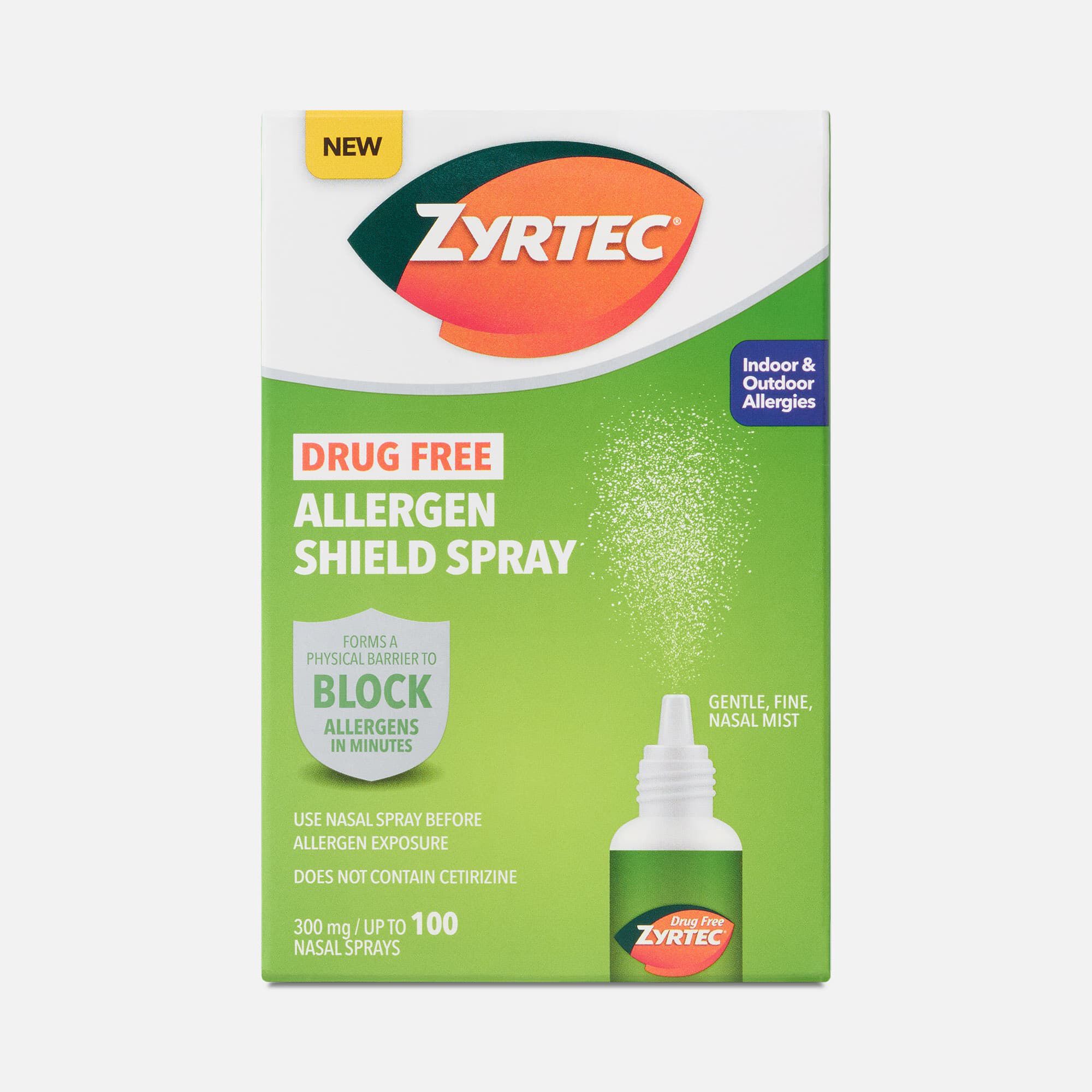 Zyrtec Drug Free Allergen Shield Spray, 100 ct.