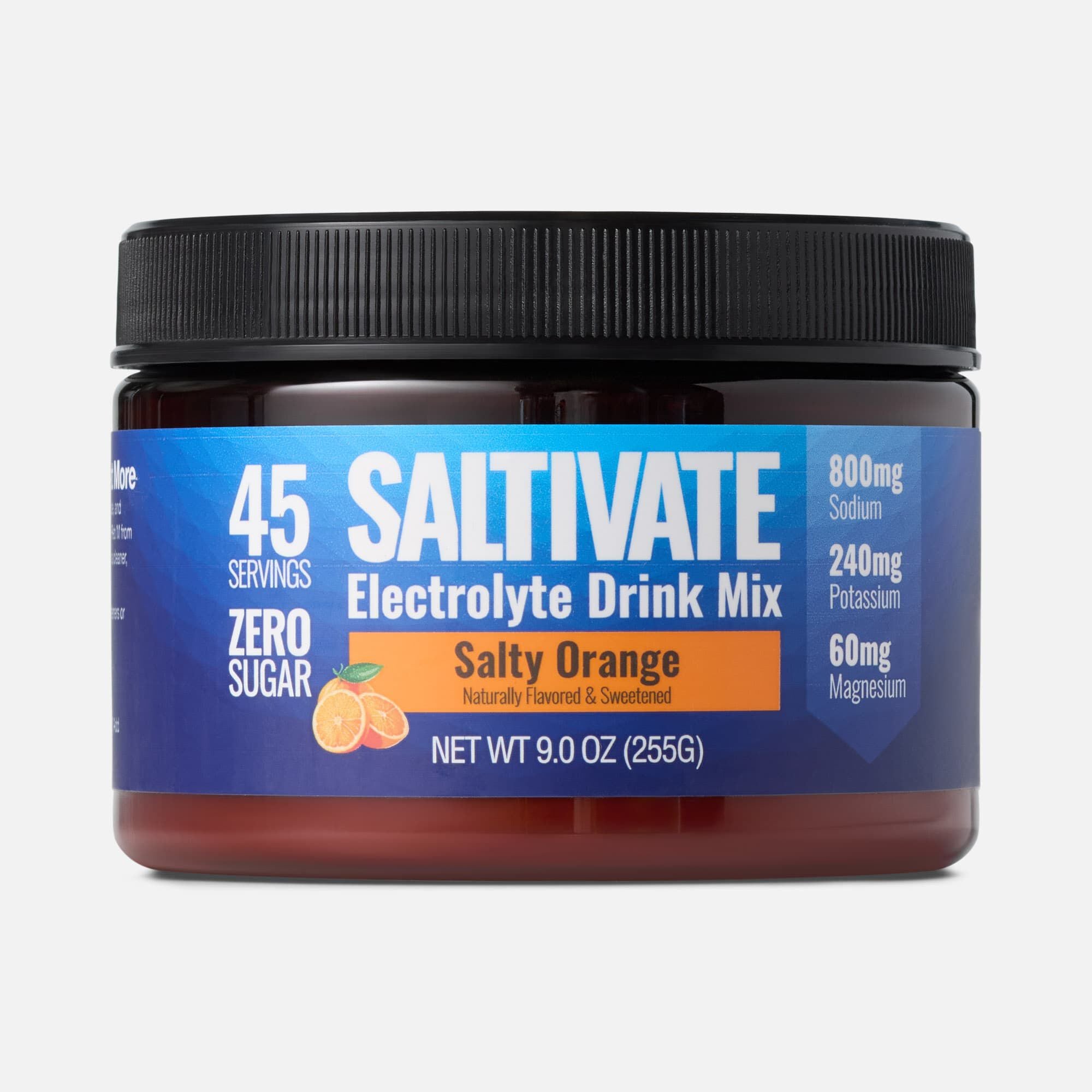 Saltivate® Electrolyte Drink Mix, Zero Sugar, Salty Orange, 45 Servings