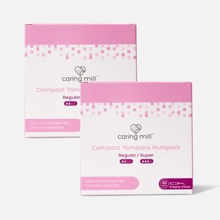 Caring Mill™ Super+Regular Compact Tampons, 32 ct. (2-Pack), , large