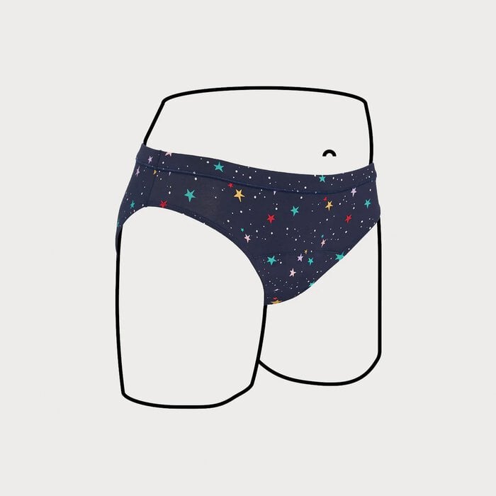 Thinkx Store Thinx Teens All Day Bikini, Lucky Stars, Size 13/14 by Thinx | HSA Store