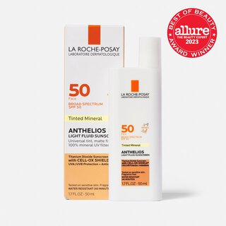 La Roche-Posay Mineral Anthelios Light Fluid Sunscreen for Face, Tinted, SPF 50, 1.7 oz.