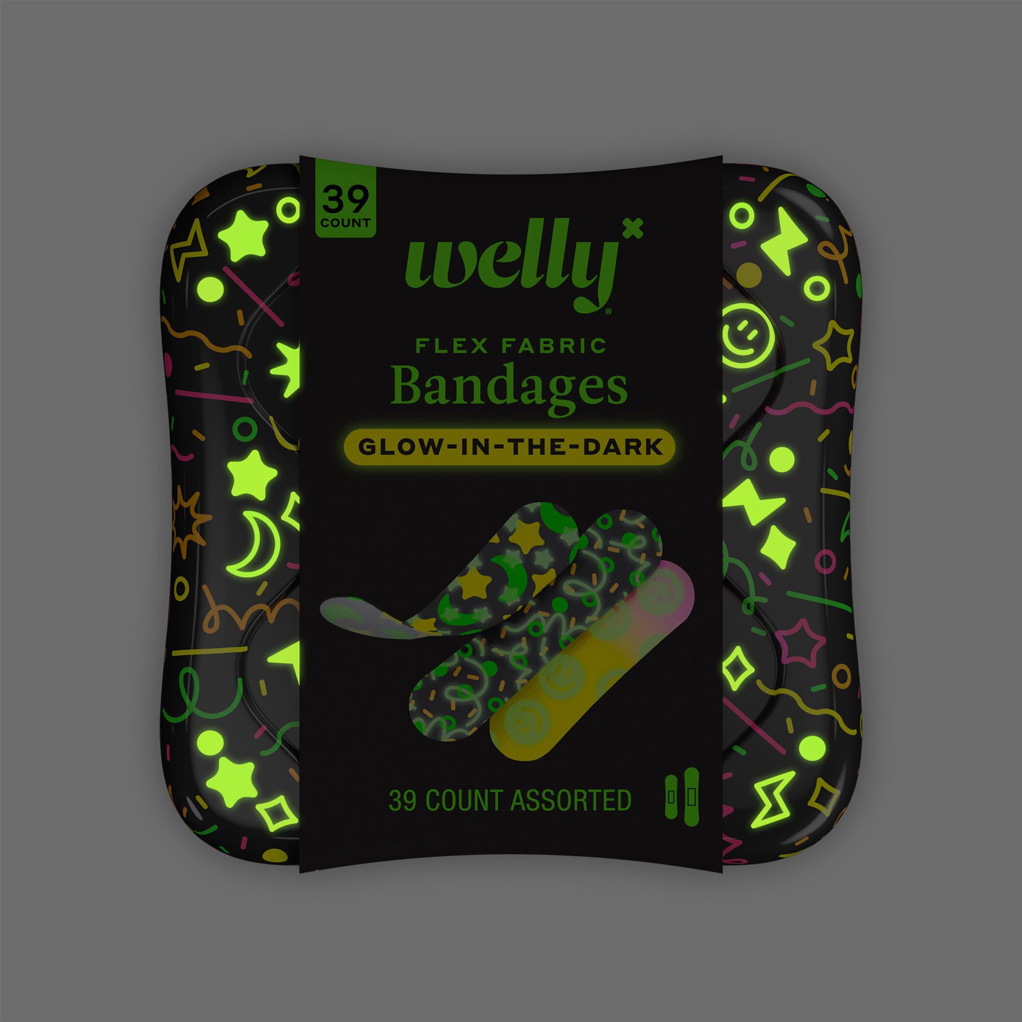 Welly Bravery Badges Glow-in-the-Dark Bandages, 39 ct., , large