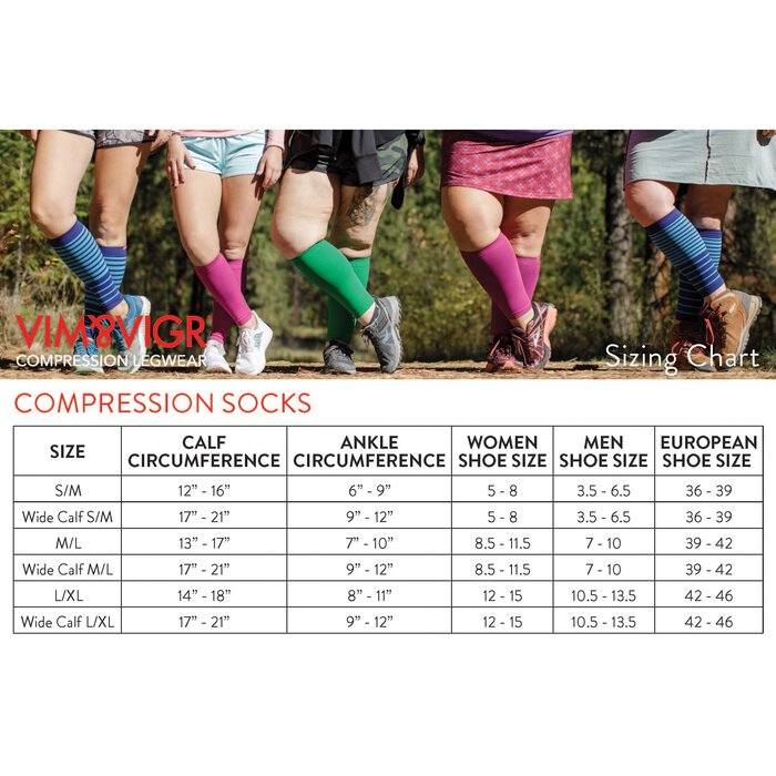 VIM & VIGR Cotton Compression Socks, Pinstripe, Cream and Black, 30-40 mmHg, , large