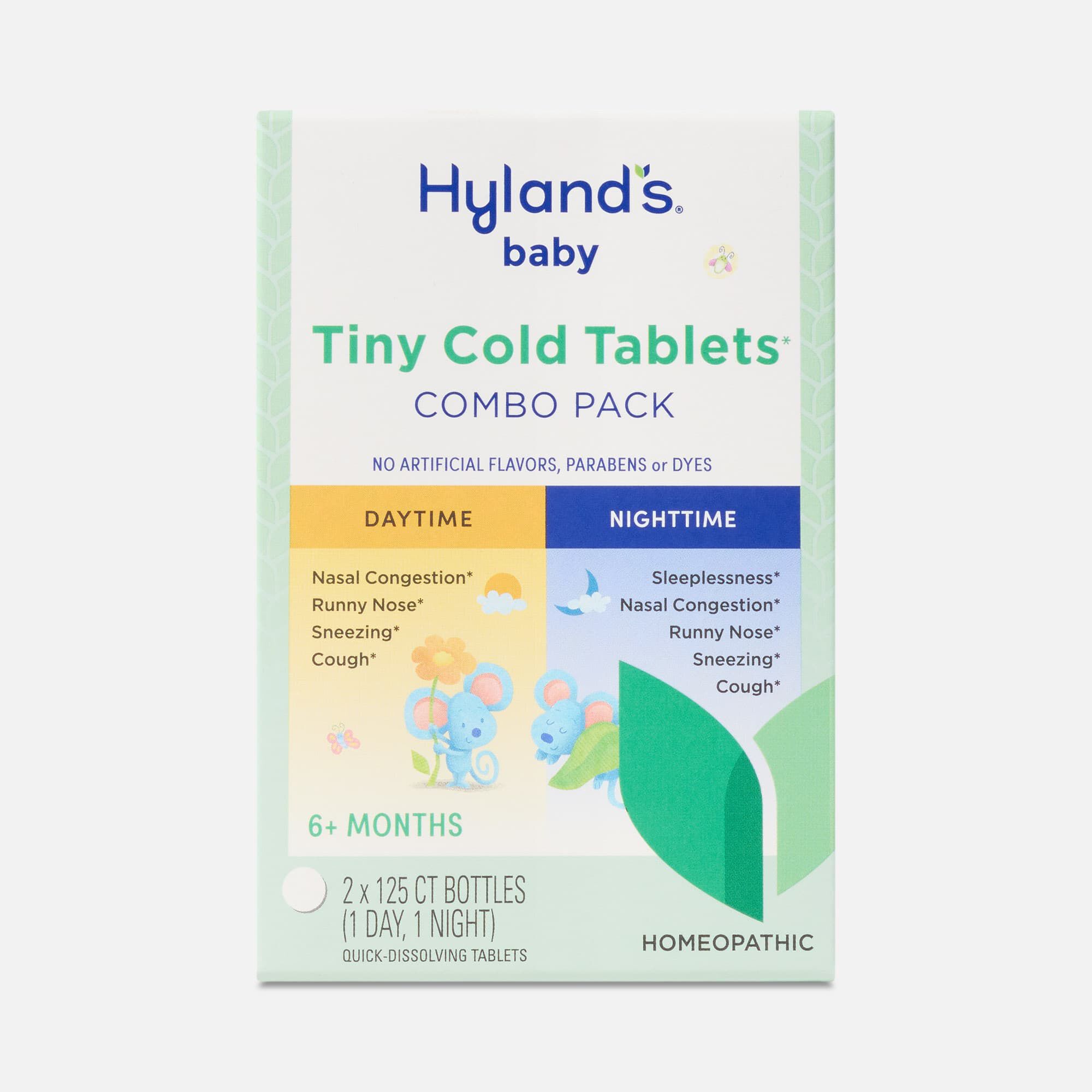 Hyland's Baby Tiny Cold Tablets Daytime & Nighttime Combo Pack, 2 x 125 ct.