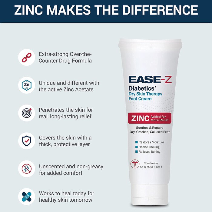 EASE-Z Diabetics' Dry Skin Therapy Foot Cream, 4.4 oz., , large