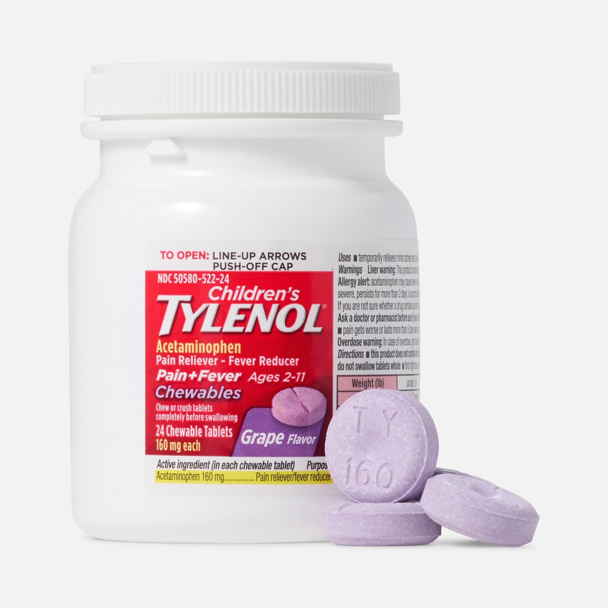 Children's Tylenol® Chewables, Grape, 24 ct., , large
