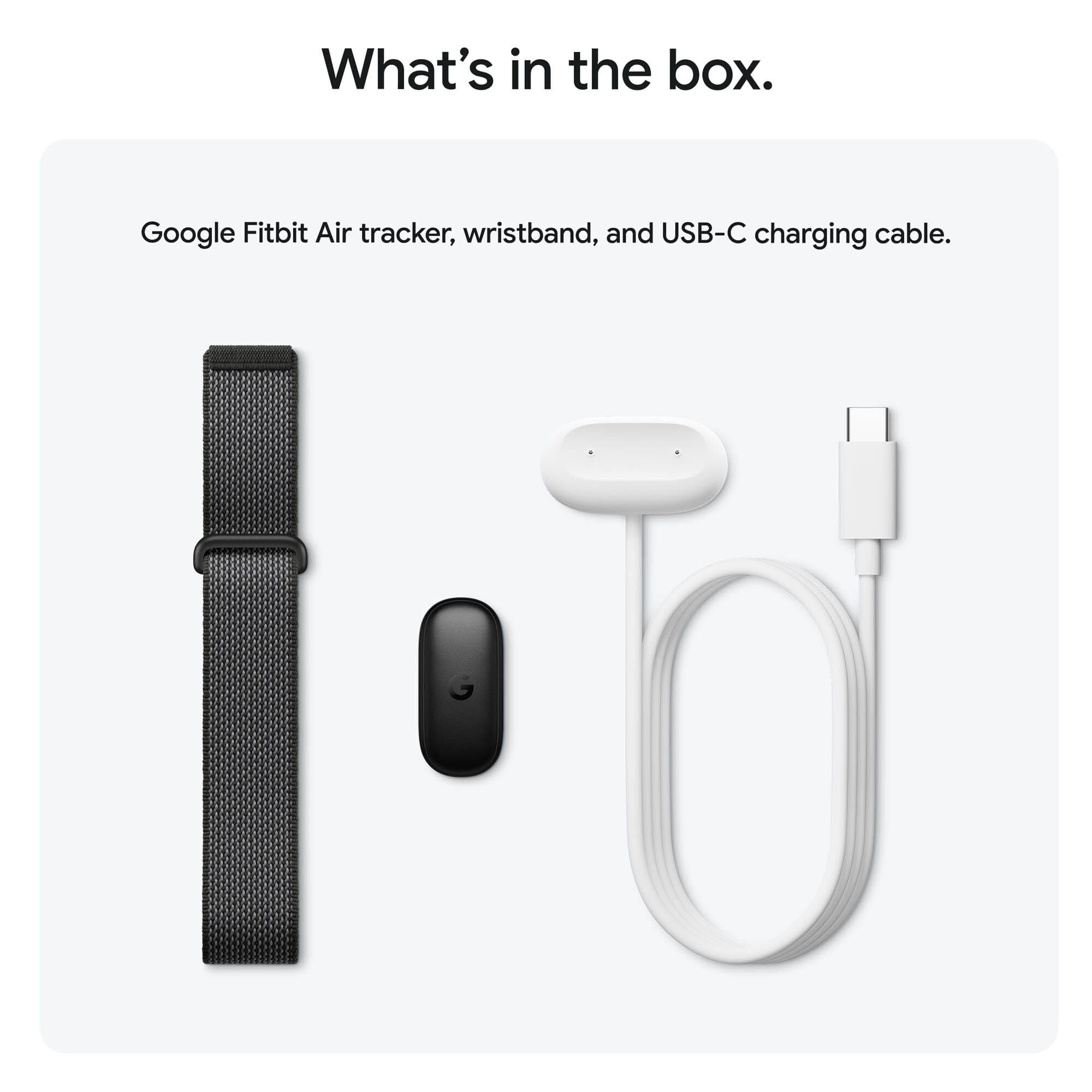 Google Fitbit Air, Screenless Fitness and Health Tracker, Obsidian, One Size, Obsidian, large