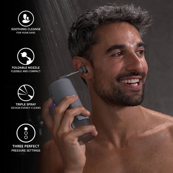 Wush Pro Powered Ear Cleaner, Grey, Grey, large