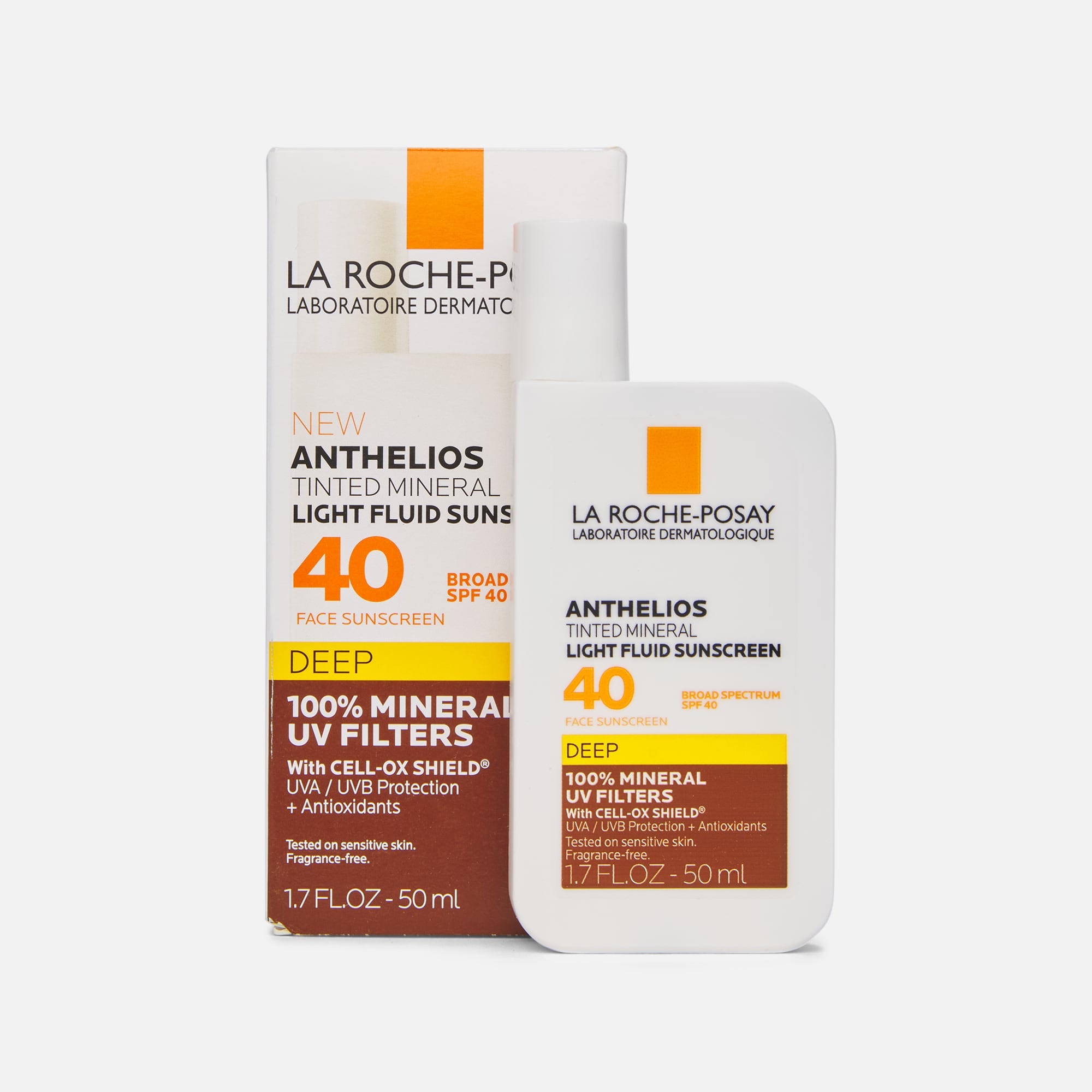 La Roche-Posay Anthelios Mineral Tinted Light Fluid Face Sunscreen, SPF 40, 1.7 fl oz., , large