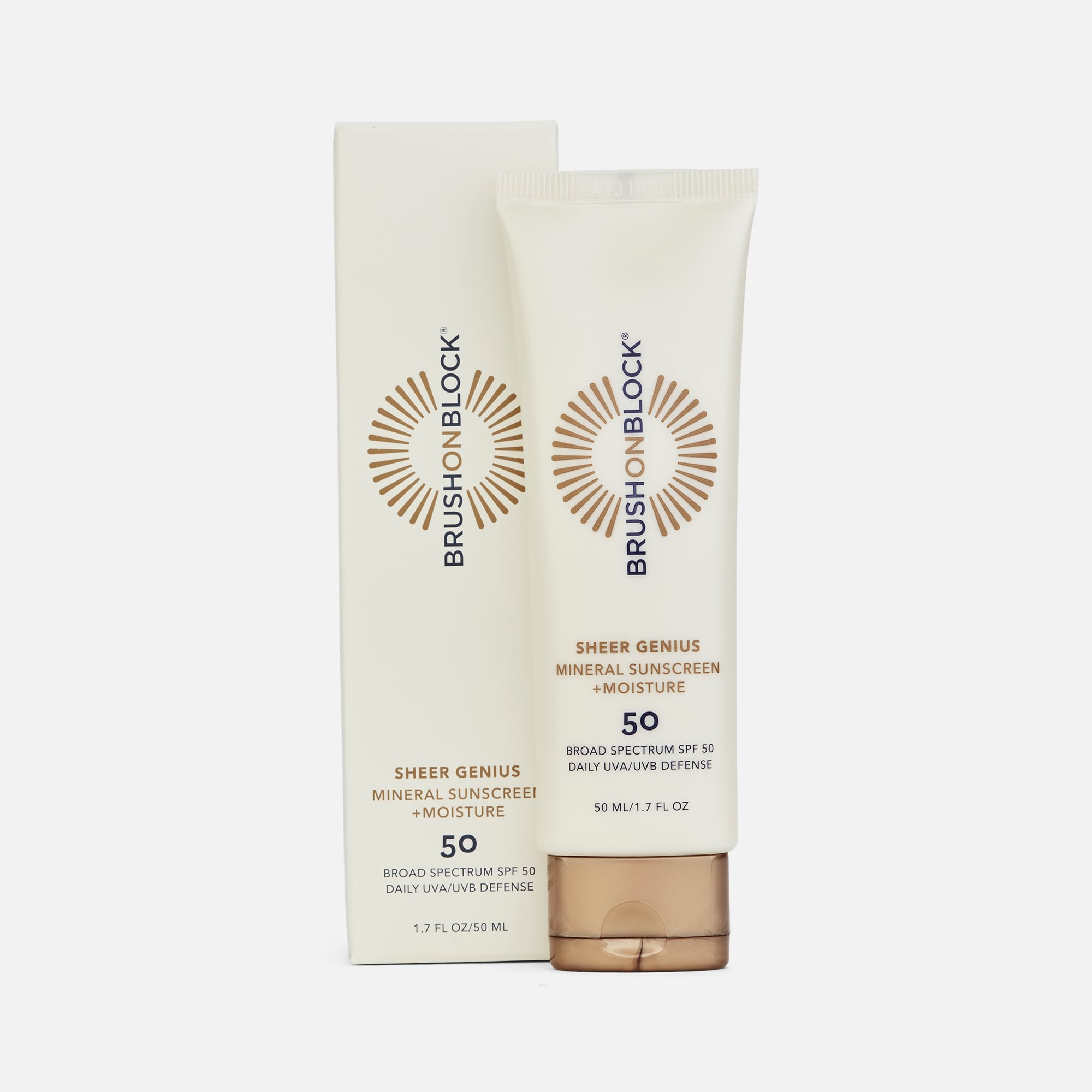 Brush On Block Sheer Genius Mineral Sunscreen + Moisture, SPF 50, 1.7 oz., , large