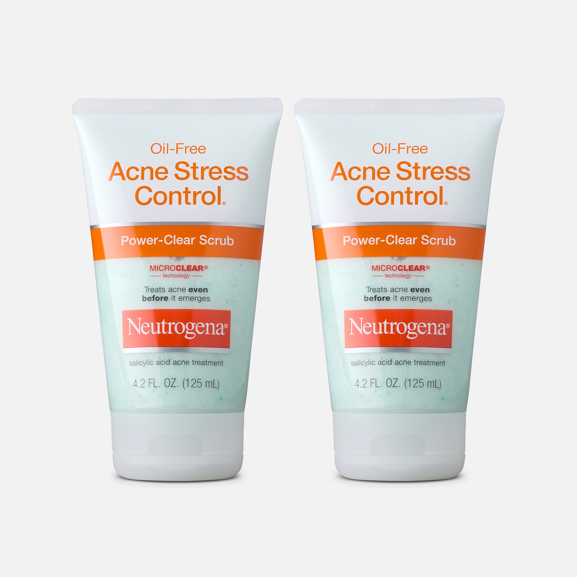 Neutrogena Oil-Free Acne Stress Control Power-Clear Scrub, 4.2 fl oz. (2-Pack), , large