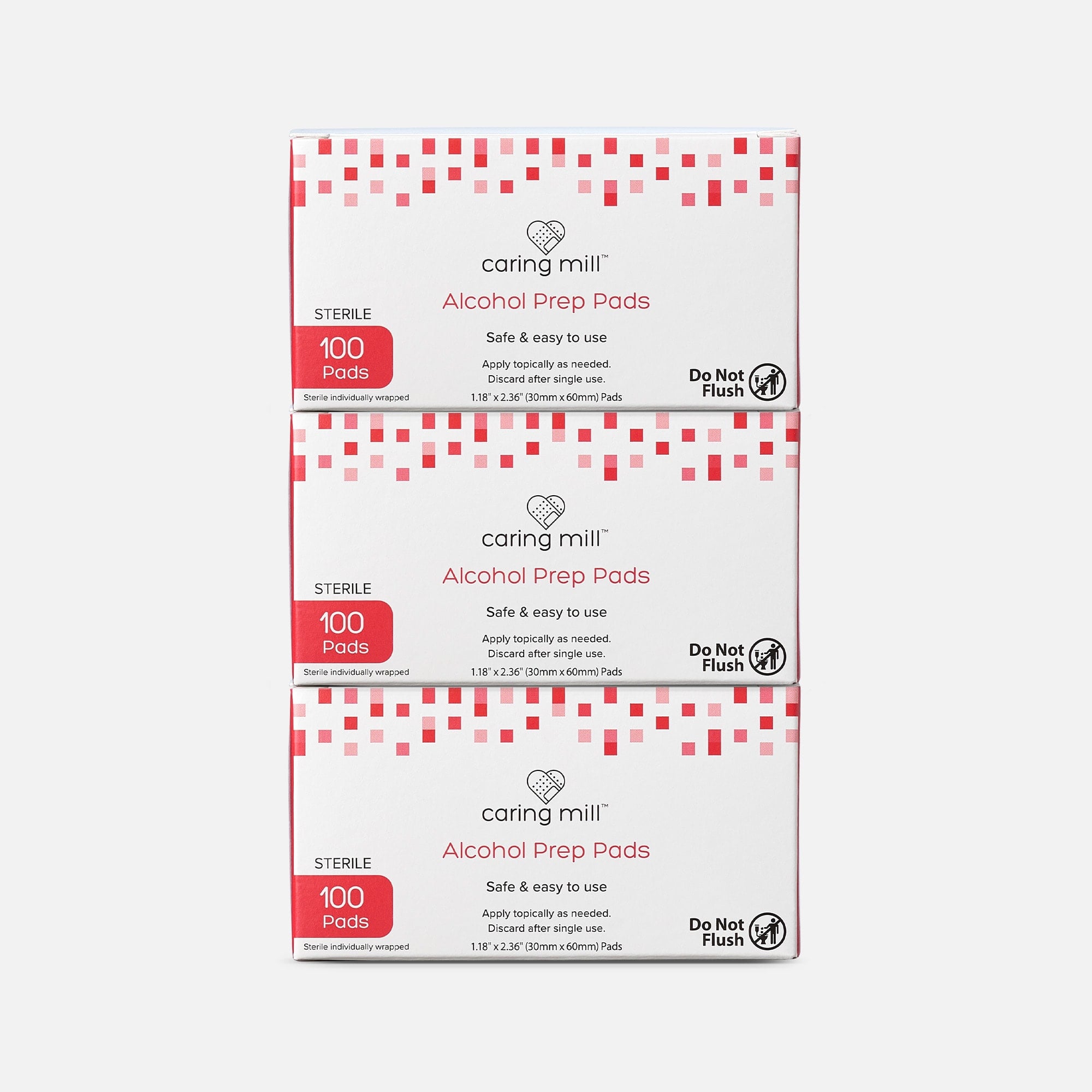 Caring Mill™ Alcohol Prep Pads, 100 ct. (3-Pack), , large