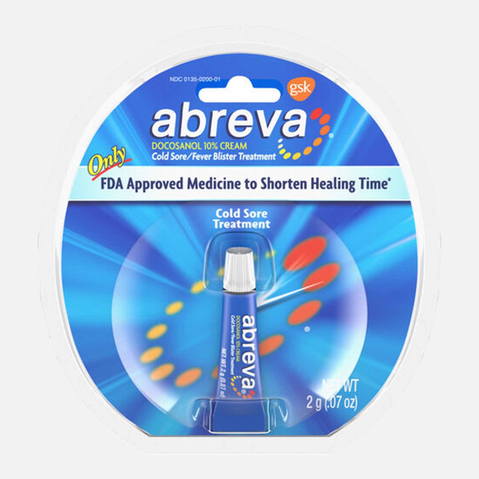 Abreva, Docosanol 10% Cream Tube, Treatment for Cold Sore/Fever Blister, 2g, , large