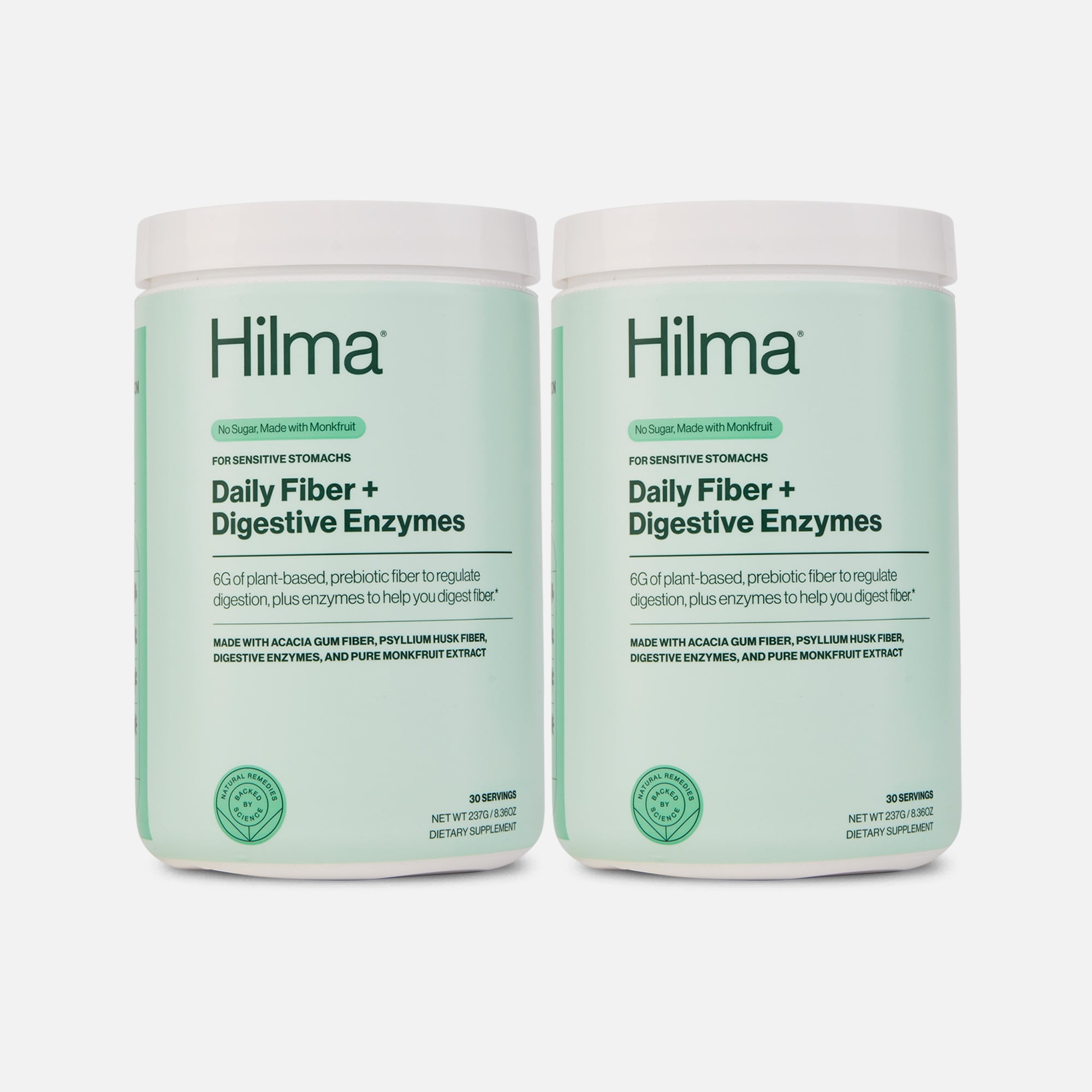 Hilma Daily Fiber Supplement + Digestive Enzymes, 10 oz., 30 servings (2-Pack), , large