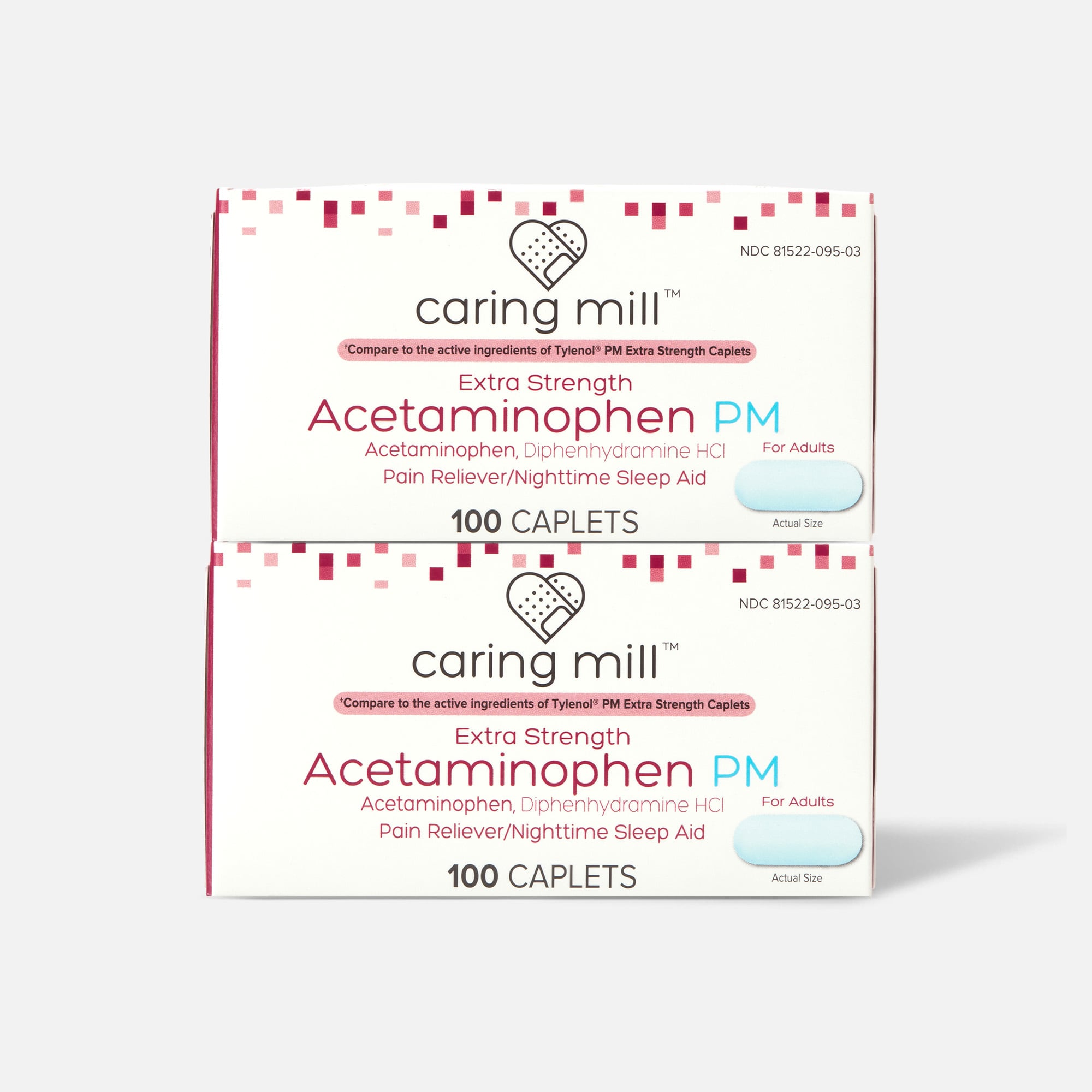 Caring Mill™ Extra Strength Acetaminophen PM Caplets, 100 ct. (2-Pack), , large